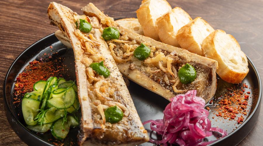 ZSR'd Bone Marrow Toast with Crispy Shallots