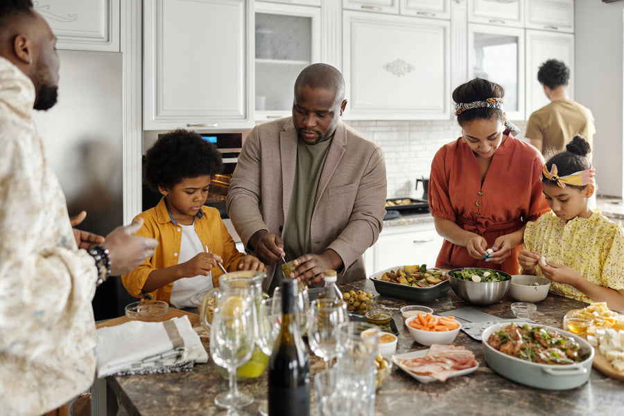 Editorial photograph featuring food, seasoning or shared home cooking