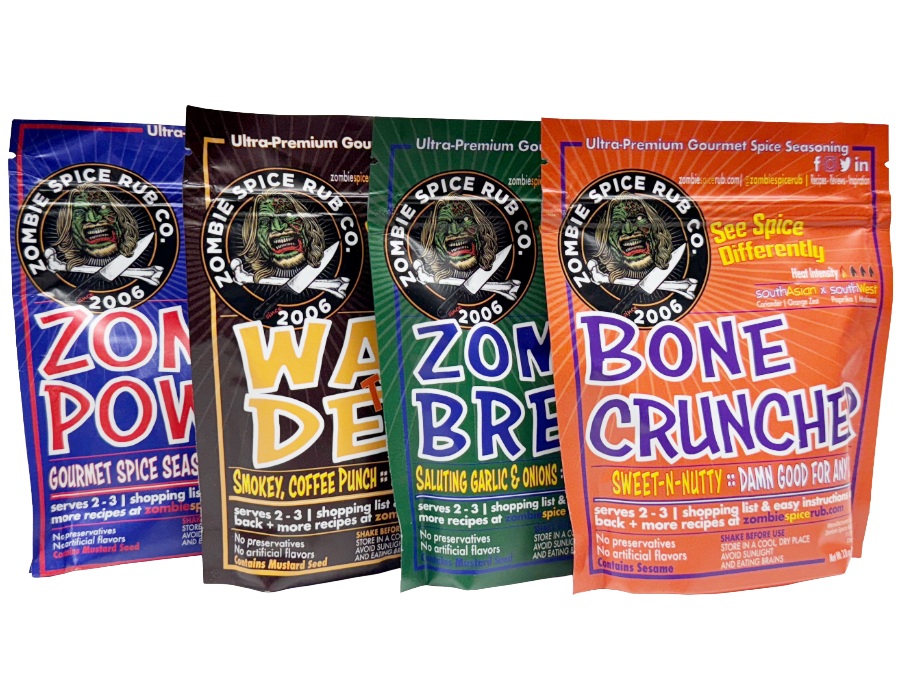 Zombie Spice Rub Company four spice packets