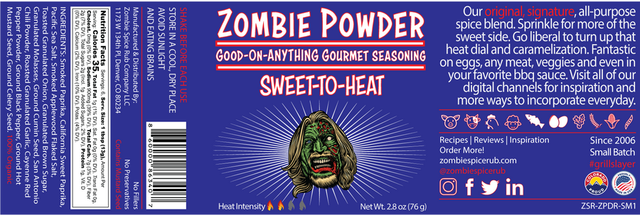 Zombie Powder: The Original, Sweet to Heat All-Purpose Spice Rub