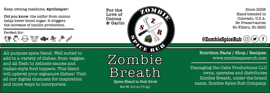 Zombie Spice Rub Starter Pack: Zombie Powder + Zombie Breath All-Purpose Spice Blends for Cooking